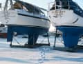 Stellplätze im Freilager sind gut zu bekommen und  günstig. Dafür ist die Yacht ungeschützt
