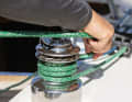 5. release: The halyard can then be released directly via the winch later in a controlled manner