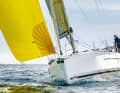 Spacemast in rough seas: The Dufour 37 has good sailing characteristics and quickly reaches her hull speed with the asymmetrical spinnaker