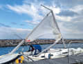 A stroke of luck: although the forestay broke, most of the rigging remained on deck and the yacht was manoeuvrable under engine power