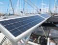 Rare: Two 50 Wp solar panels are permanently attached to both sides of the boom of the furling mainsail