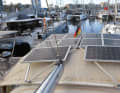 Solar park: A substructure for ten panels with a total of 360 Wp was built on the bimini using aluminium profiles. Flexible modules would be an alternative