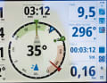 Well-spaced, laylines and wind shifts are clearly recognisable. The data fields can be freely configured Steering displays for sailing: Course and wind at a glance