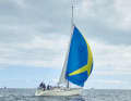 Then the helmsman sets the optimum course for acceleration and the sail is adjusted