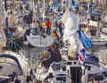 Heligoland harbour every year during the North Sea Week, the basin is occupied by the numerous participating yachts. During the day, the crews sail around the red rock, and in the evening, the party goes wild