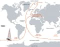 Die aktuelle Route führt um Spitzbergen herum, bevor es den Atlantik hinab und um die Welt geht