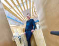 Is it safe and comfortable to stand in the U-pantry at sea? The mock-up, which can be tilted to the side, provides answers to such questions