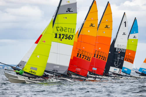   Die Hobie-Strandkatamarane sind nach längerer Abstinenz wieder bei der Travemünder Woche vertreten