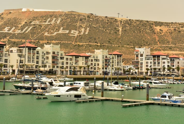 Die Marina von Agadir im Süden des Landes