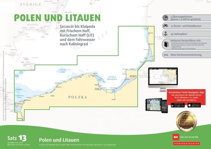 Sportbootkartensatz 13 “Polen und Litauen” von Delius Klasing