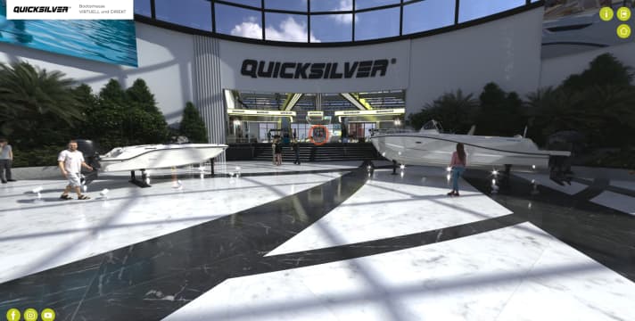 Eingang zur virtuellen Messe bei Quicksilver.