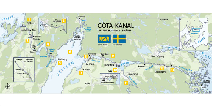 Der Göta-Kanal | Karte: Christian Tiedt