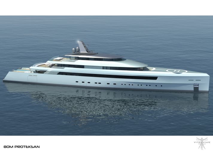 Turquoise Yachts: Dieses 80-Meter-Konzept von Vitruvius Yachts gehört zum neuen Portfolio der türkischen Werft. | t.