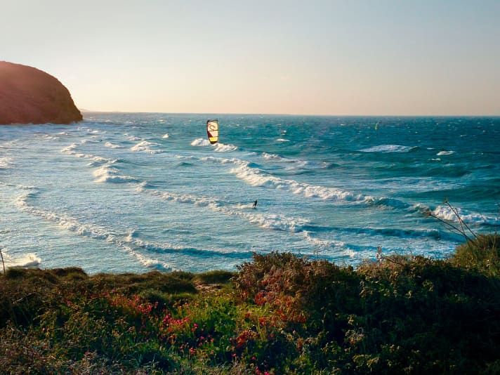   Amiti hat die größten Wellen auf Naxos, der Wind weht aber meist platt auflandig.  