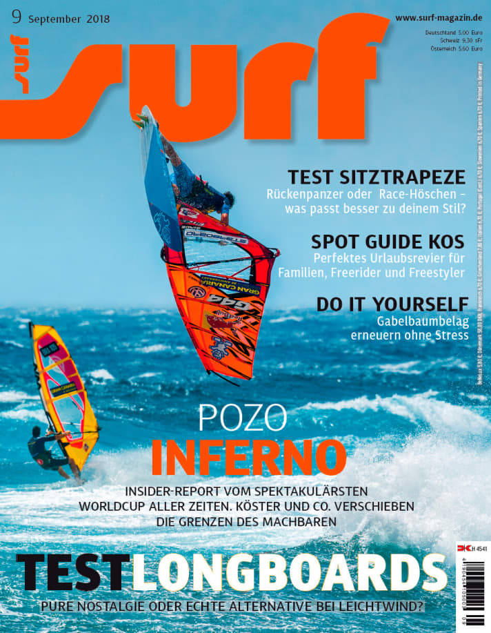   Diesen Artikel bzw. die gesamte Ausgabe SURF 9/2018 können Sie in der SURF App (<a href="https://itunes.apple.com/de/app/surf/id761387049?mt=8"  rel="noopener noreferrer">iTunes</a>  und <a href="https://play.google.com/store/apps/details?id=de.deliusklasing.surf"  rel="noopener noreferrer">Google Play</a> ) lesen – die Print-Ausgabe erhalten Sie <a href="https://www.delius-klasing.de/surf-09-2018-sur-2018-09" target="_blank" rel="noopener noreferrer nofollow">hier</a> .