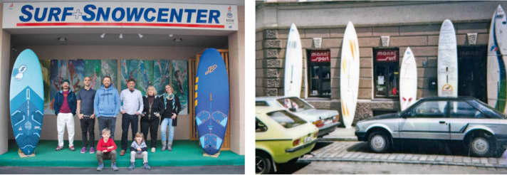Heute und damals – das Surfcenter in Augsburg.