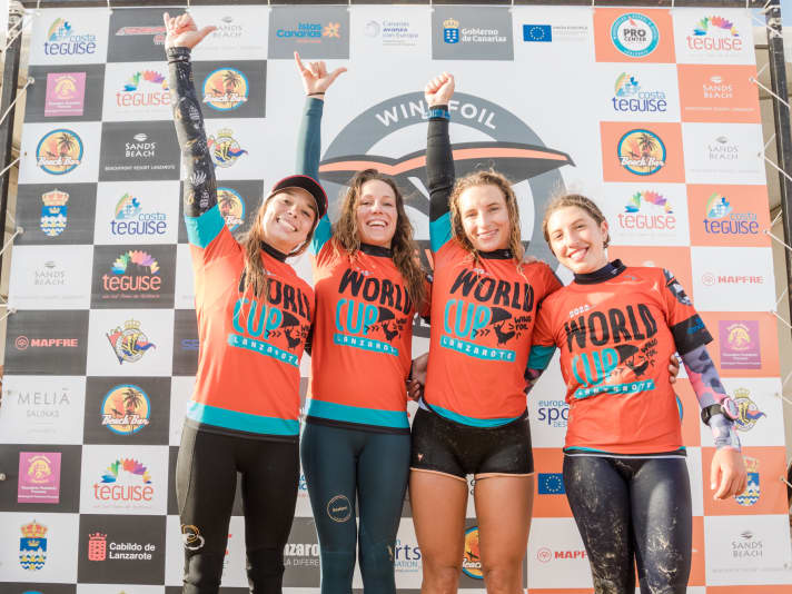 Die Top-4 der Frauen (v.l.n.r.) Flora Artzner (3.), Orane Ceris (4.), Paula Novotna (1.) und Nia Suardiaz (2.)
