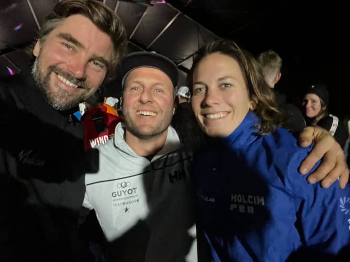 Ein Selfie von Boris, das in den Tagen vor dem Start entstand, als der “Malizia – Seaexplorer”-Skipper Robert Stanjek und Sanni Beucke traf