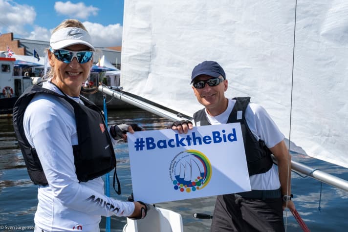 Geworben wurde bei der Inklusions-WM in Rostock auch für das Comeback des paralympischen Segelsports und die Kampagne #BacktheBid