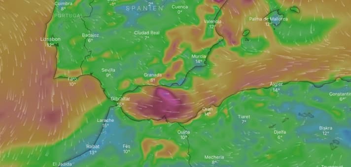 Die Wettervorhersage für Sonntagabend