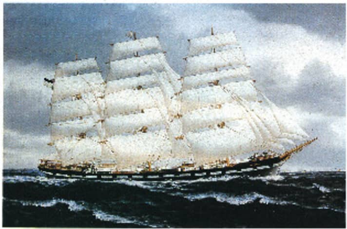   Als stolzes Schiff startet die "Susanna" ihre Reise von England nach Chile.