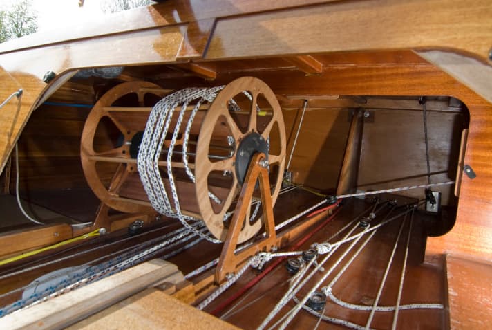   Das Hamsterrad wickelt das Spifall auf