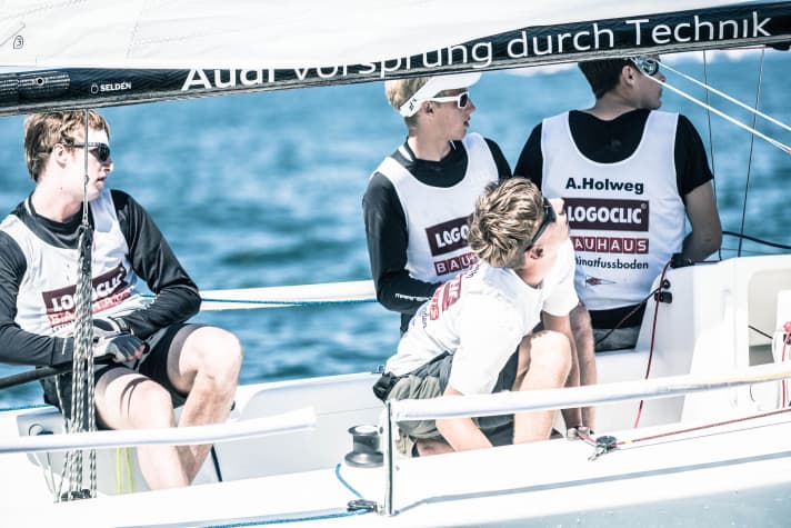   Simon Grotelüschen bei seiner Bundesliga-Premiere mit dem Team des Lübecker Yacht-Clubs