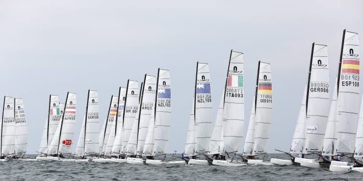   Gute Beteiligung erwarten die KiWo-Organisatoren im Nacra 17. Mit Paul Kohlhoff und Carolina Werner will das beste deutsche Team im Heimatrevier einen weiteren Schritt in Richtung Olympiaqualifikation 2016 tun