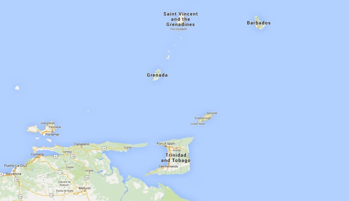   Gefährliches Revier: der Seeweg zwischen Trinidad und Grenada