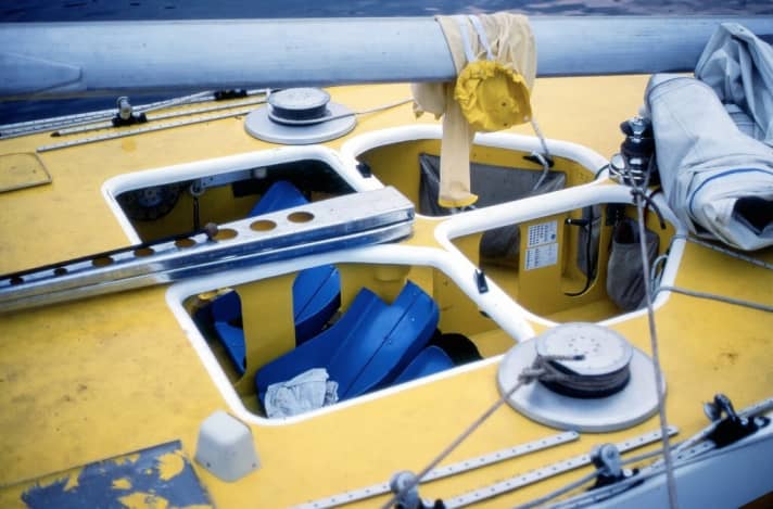   Die Schalensitze auf der schwedischen Cup-Yacht "Sverige" 1977