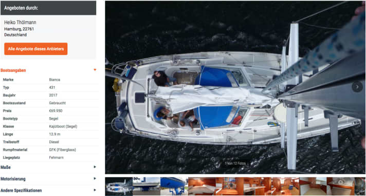   Die Original-Verkaufsanzeige auf boats.com