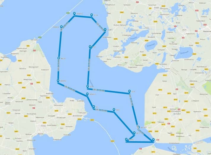   Die Bahn für die 75 Meilen IJsselmeer ist kniffelig