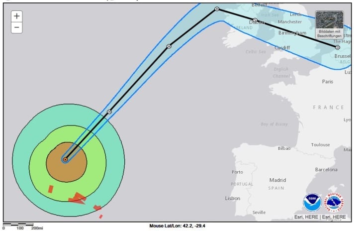   Nachdem Hurrikan "Lorenzo" über die Azoren gefegt war, zog er weiter Richtung europäisches Festland