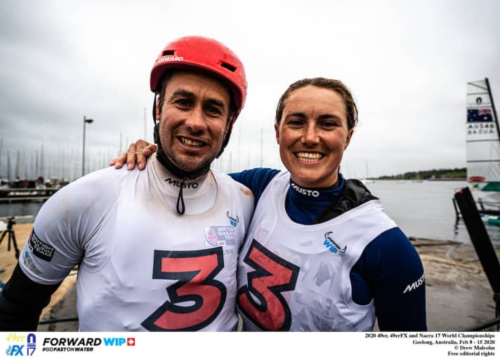   Die neuen Nacra-17-Weltmeister: John Gimon und Anna Burnet aus England