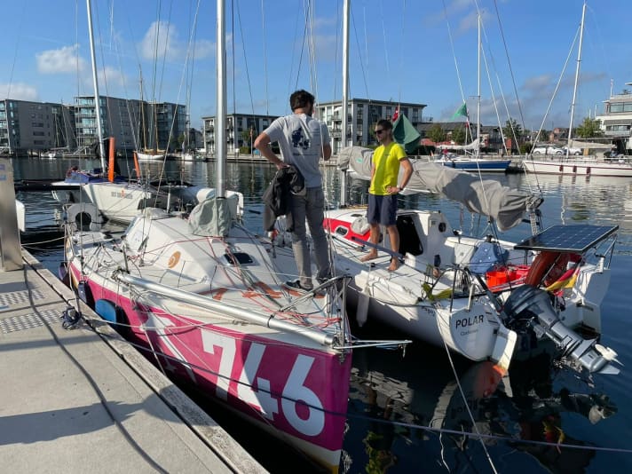   Der Mini "Colibri" kurz nach Ankunft im Hafen von Nyborg