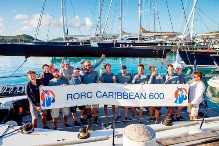   Crew im Glück: Tilmar Hansens "Outsider"-Crew gewann bei der letzten Auflage des RORC Caribbean 600 vor zwei Jahren die IRC-Gesamtwertung als erstes deutsches Boot