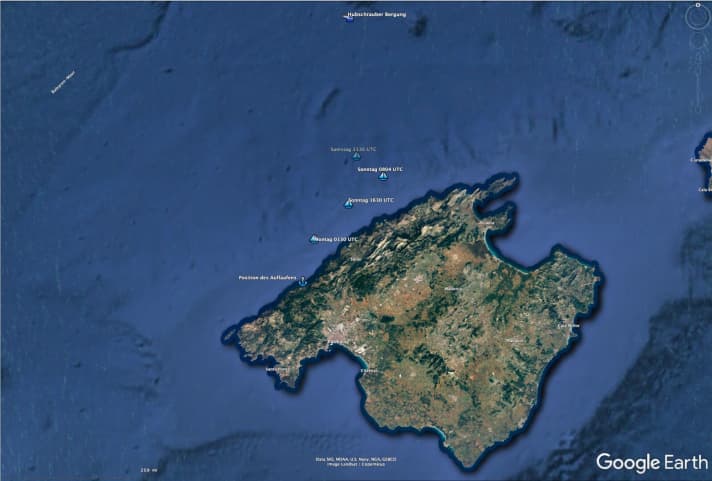   Der Fundort des Bootes: Finks Mini lief  in der Nähe von Port des Canonge an der Cala Gata im Nordwesten der Insel Mallorca auf einen steinigen Privatstrand auf