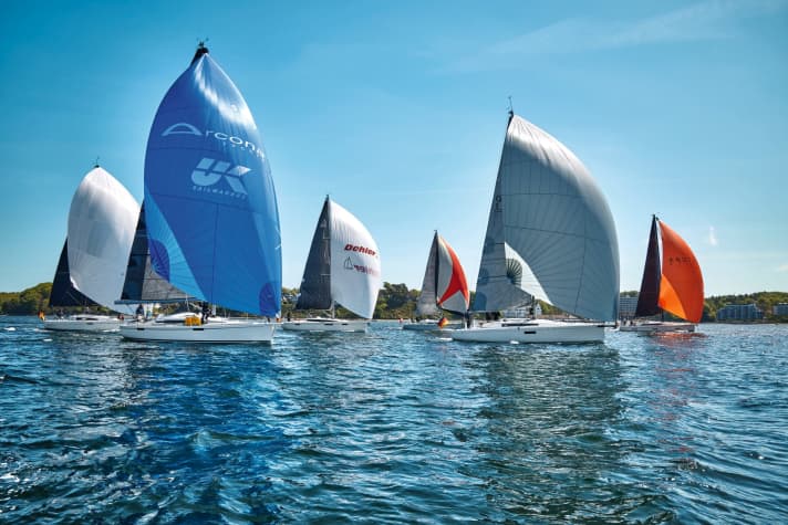   Die sechs Performance-Cruiser beim Vergleichssegeln