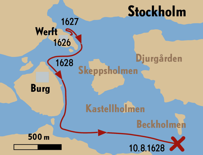 Die kurze Fahrt der “Vasa”: von der Werft zum Schloss und dann die fatale Jungfernfahrt 1628
