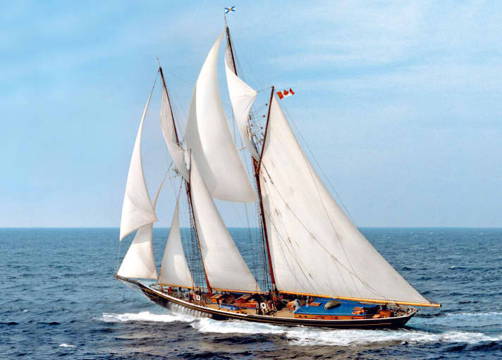 Neufundlandschoner dienten als Vorbilder für die „Enchantress II“. Der berühmteste war die 44 Meter lange „Blue­nose“. Das 1921 in Dienst gestellte Fischereischiff wurde durch eine 17-jährige Siegesserie im Fisherman’s Cup über die US-amerikanischen Rivalen zum segelnden Botschafter der Region Nova Scotia an der Atlantikküste Kanadas