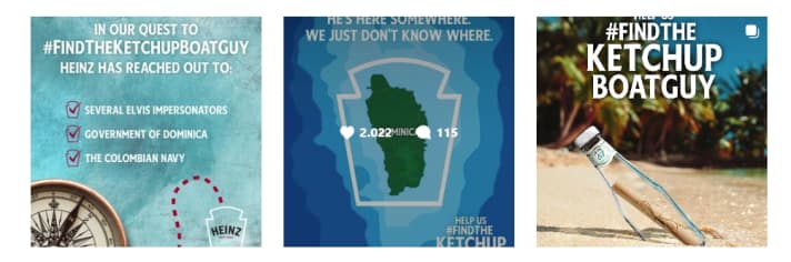 Mit diesen Posts suchte Heinz den Schiffbrüchigen von Dominica