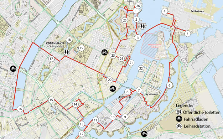 Die Radtour durch Kopenhagen führt an zahlreichen Sehenswürdigkeiten entlang