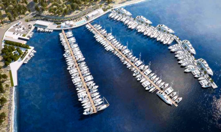 So soll die geplante Marina in Drage aussehen. Sie wird im Laufe des Jahres 2023 fertiggestellt