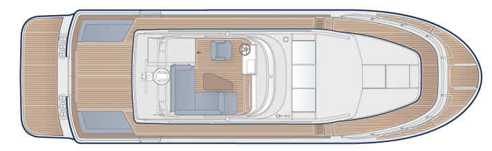 Die Aufsicht zeigt, wie viel Platz an Deck der neuen Targa 41 ist.