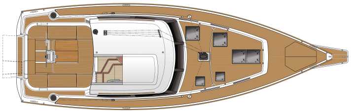   Tidy: The deck view of the new large. What stands out: Many hatches provide light and air