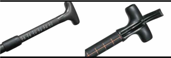 The LiteVenture (left) is also available in a 12 cm longer base length. Red uses a stepless variable adjustment with internal clamping.