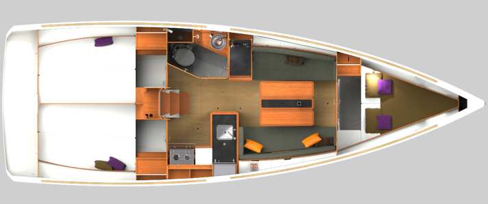   Sun Odyssey 349 avec trois cabines