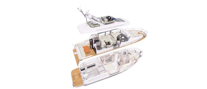 Der Decksplan der Nimbus 465 Coupé