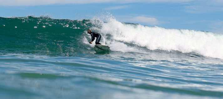 Andy and his boards clearly feel at home in the waves of Cape Town.