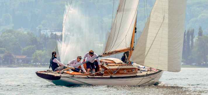 Die „Passat“ wurde 1913 in Berlin gebaut, war von 1914 bis 1936 Ausbildungsyacht in Kiel und kam 1963 an den Bodensee